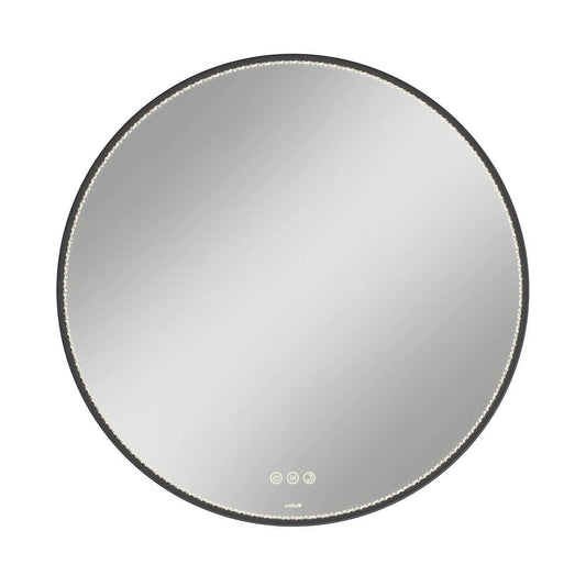 Artika Romy 28 in. W X 28 in. H 3CCT Round Wall Bathroom Anti-Fog Vanity Mirror with Black Frame