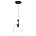 Hukoro 1-Light Kitchen Island Teardrop Clear Glass Dark Bronze Pendant Light