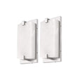 JAZAVA Panish Marble 12.6 in. 1 Light Brushed Nickel LED Vanity Light with Dimmable Feature 2 PK