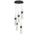 Artika Essence 29-Watts 5-Lights Matte Black Integrated LED Pendant Light with Bubble Glass Shade