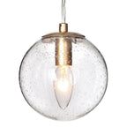 Modern Globe Kitchen Island 1-Light Gold Pendant Light Round Pendant Light with Seeded Glass Shade