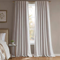 Madison Park Karien 100% Blackout Curtains 52x84 – White, 2-Layer Noise Blocking & Energy Smart Thermal Window Panel Pair with Rod Pocket/Back Tab