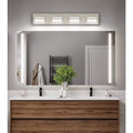 JUSHENG 26.77 in. 4-Light Nickel Dimmable LED Bathroom Vanity Light with 5-CCT Adjustable Switch