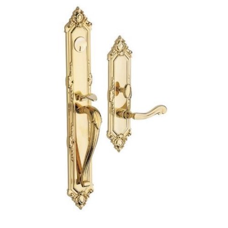 Baldwin 6950.LFD Kensington Left Hand Dummy Handleset Trim Set Lifetime Polished Brass - *Tools Hardware & Misc
