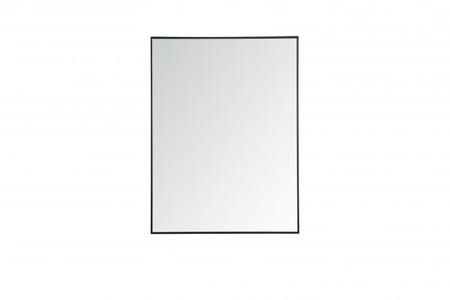 Elegant Decor Eternity 48" x 36" Contemporary Metal Frame Mirror in Black