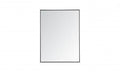 Elegant Decor Eternity 48" x 36" Contemporary Metal Frame Mirror in Black