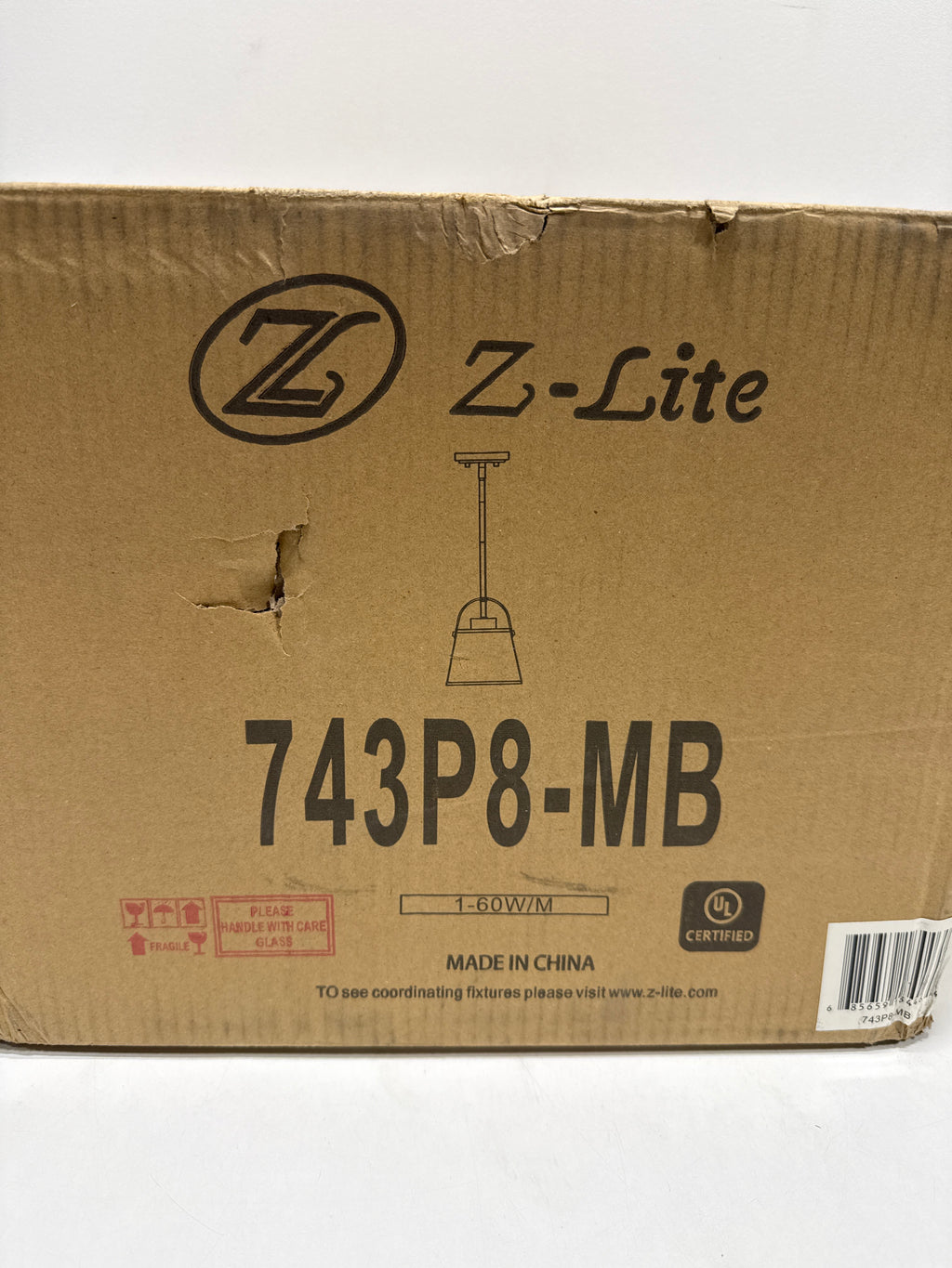 Z-Lite 743P8 Z-Studio Linen Pendant 8’’ Wide Mini Pendant Matte Black Indoor Lighting Pendants - *Lighting & Electrical