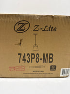 Z-Lite 743P8 Z-Studio Linen Pendant 8’’ Wide Mini Pendant Matte Black Indoor Lighting Pendants - *Lighting & Electrical
