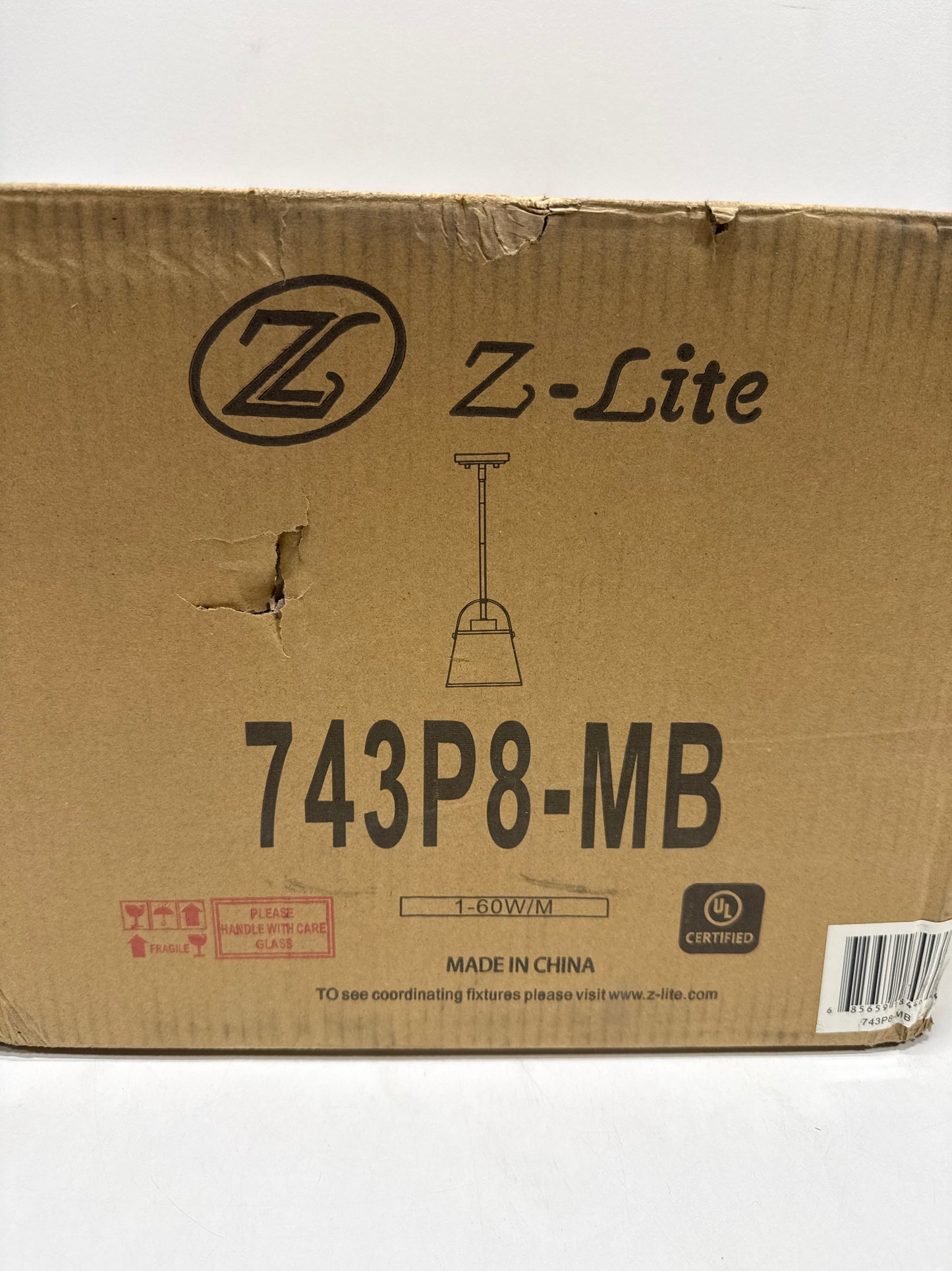 Z-Lite 743P8 Z-Studio Linen Pendant 8" Wide Mini Pendant Matte Black Indoor Lighting Pendants