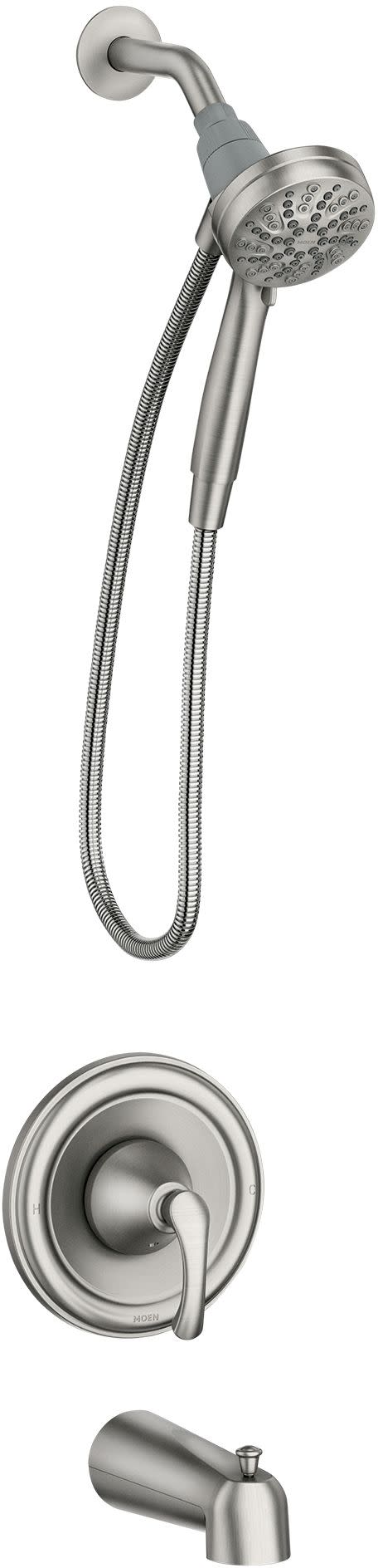 Moen 82879 Tiffin Tub and Shower Trim Package with 1.75 GPM Multi Function Magnetix Docking Shower Head