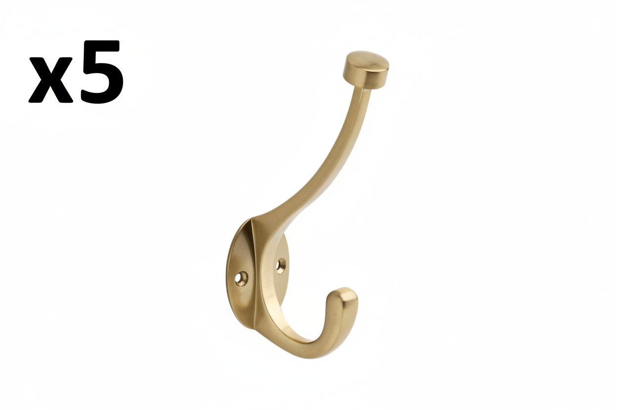 5 x Liberty Hardware B34865c-U Pilltop 5-5/8 Long Double Pronged Utility Hook - Bronze