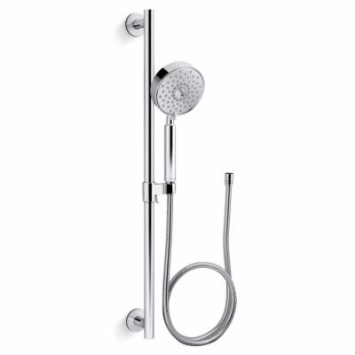 Kohler K-22178 Purist 2.5 GPM Multi Function Hand Shower Package - Includes Slide Bar and Hose Polished Chrome
