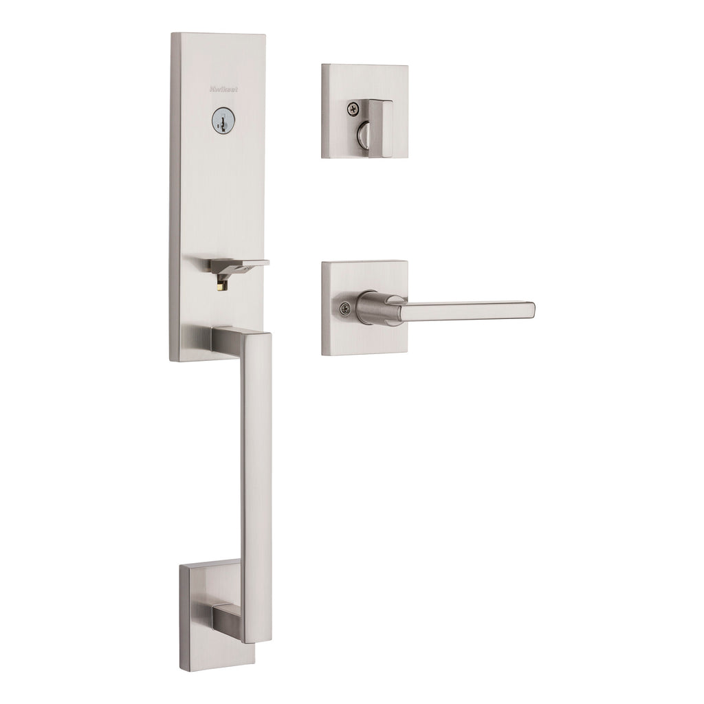 Scuff Kwikset Vancouver Satin Nickel Entry Door Knob 1-3/4 in
