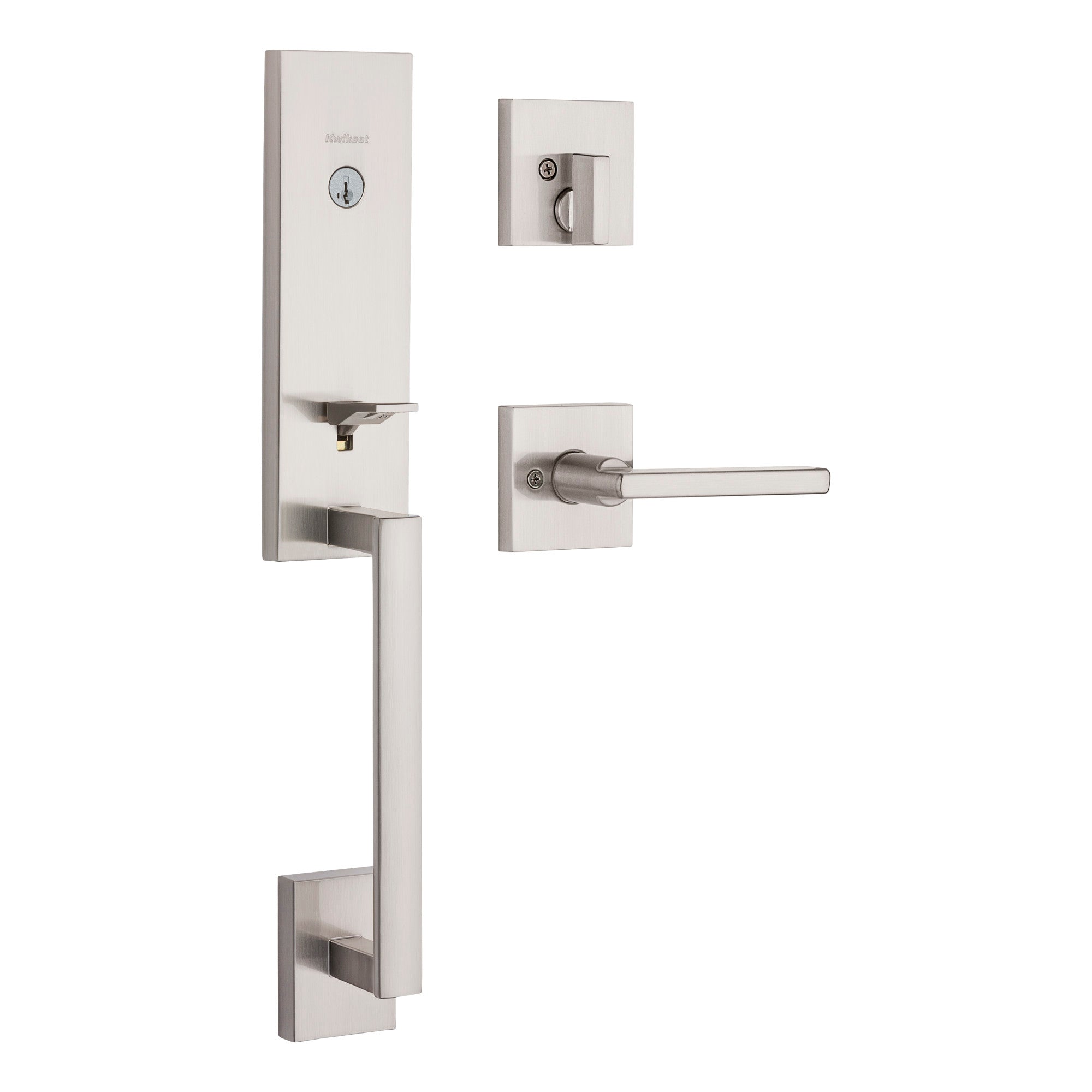 Scuff Kwikset Vancouver Satin Nickel Entry Door Knob 1-3/4 in