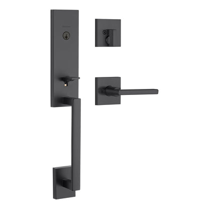 Kwikset 98180-015 818VNHxHFL SQT 514 SMT CP Vancouver Handleset with Halifax - Matte Black