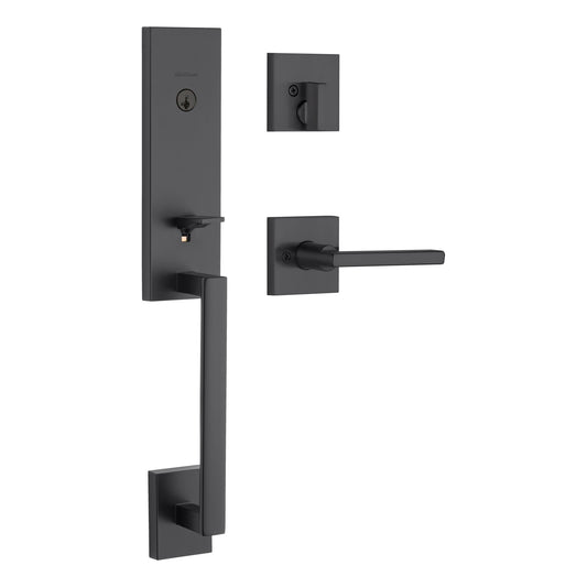 Kwikset 98180-015 818VNHxHFL SQT 514 SMT CP Vancouver Handleset with Halifax - Matte Black
