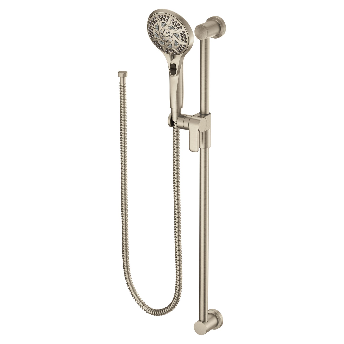 Moen 3671EPBN 5-Function Massaging Handshower with Toggle Pause, Includes 30-Inch Slide Bar and 69-Inch Hose, Brushed Nickel