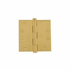 3 x Baldwin 1040.I 4" Wide Plain Bearing Square Corner Mortise Door Hinge from the Estate Collection - Single Hinge Lifetime Satin Brass