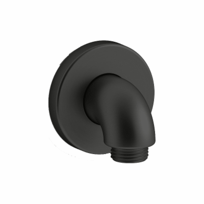 KOHLER 22172-BL Purist Stillness Wall-Mount Supply Elbow with Check Valve for Handshower Hose, Handheld Shower Elbow, Matte Black