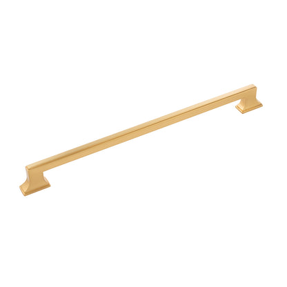 Belwith Keeler B077465 Brownstone 12’’ Center to Center Large Cabinet Handle / Drawer Pull Brushed Golden Brass