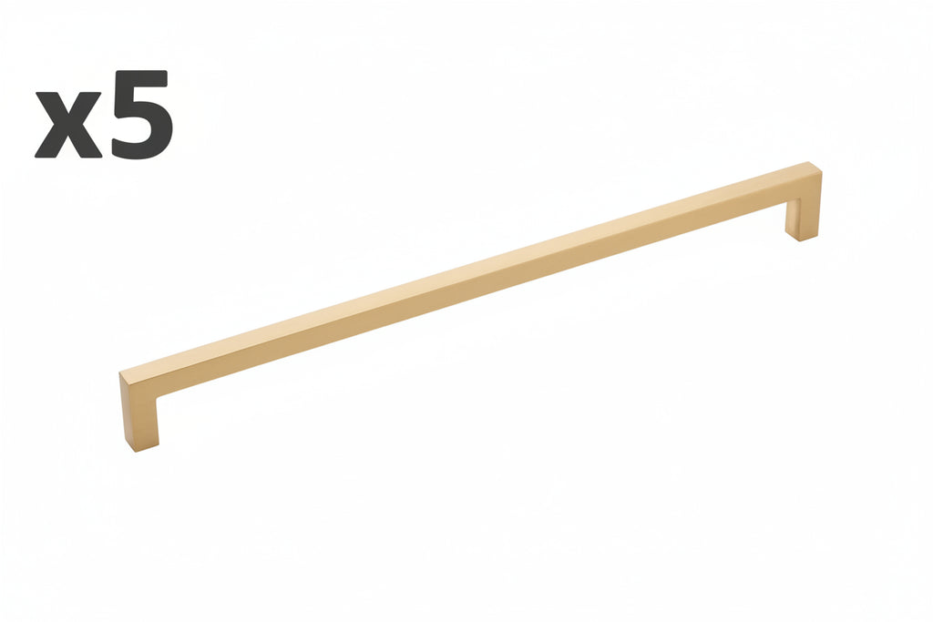 5 x Hickory Hardware Skylight 12" Center to Center Square Bar Appliance Handle / Appliance Pull Model: HH075336-BGB