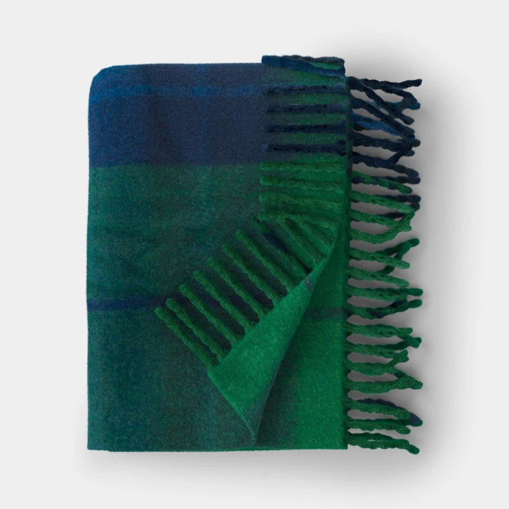 Woven Plaid Throw Blanket Dark Green - Threshold - *Bedding