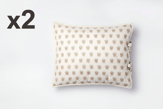 2 x King Lofty Cotton Slub Woodblock Print Floral Quilt Sham White/Mauve – Threshold™ Designed with Studio McGee: Luxurious King-Size Bedding