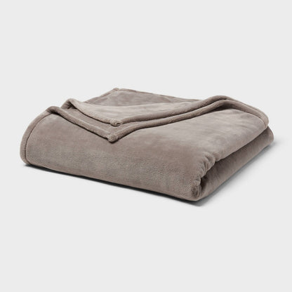 Full/Queen Ultra Plush Blanket Gray - Threshold - *Bedding