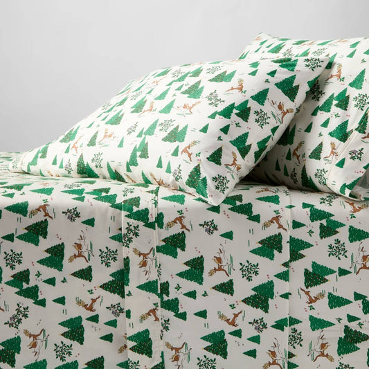 Full 400 Thread Count Christmas Holiday Performance Sheet Set Winter Scene - Threshold™