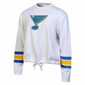 NHL St. Louis Blues Women's White Long Sleeve Fleece Crew Sweatshirt - XL