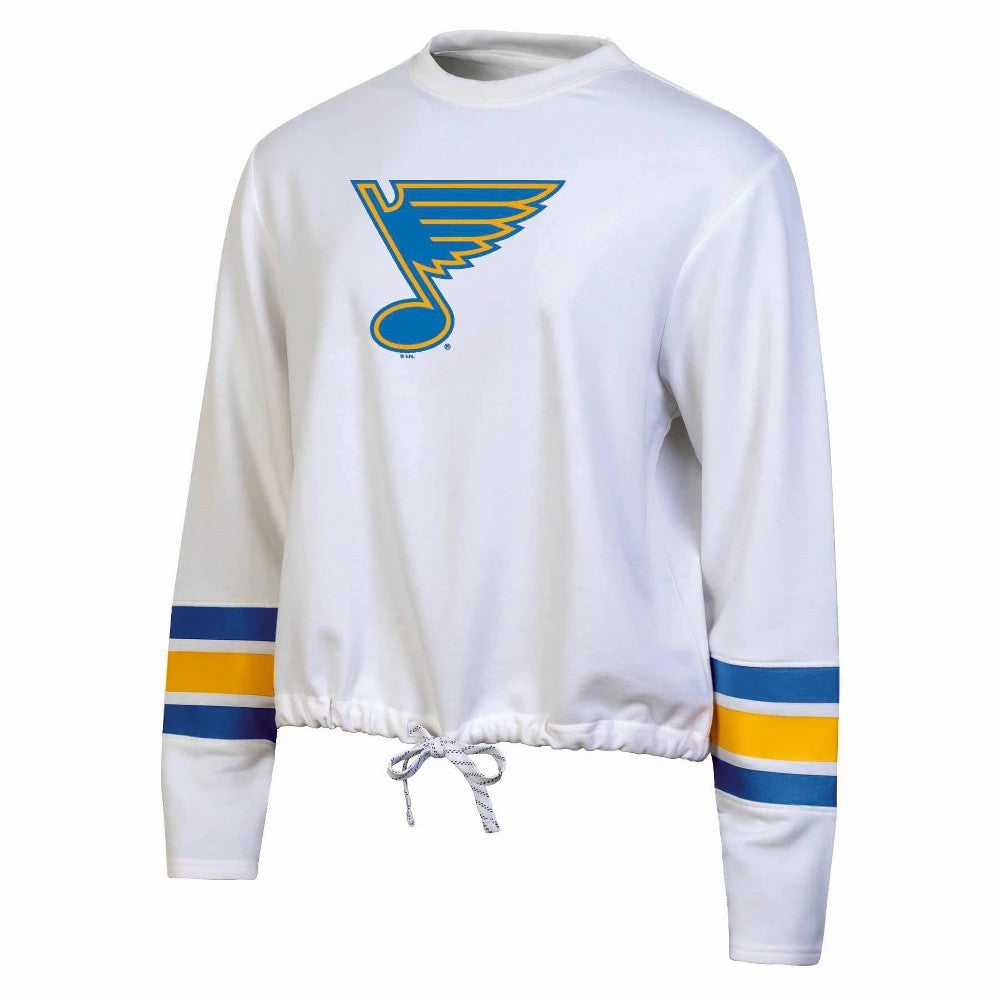 NHL St. Louis Blues Women's White Long Sleeve Fleece Crew Sweatshirt - XL