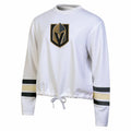 NHL Vegas Golden Knights Women's White Long Sleeve Fleece Crew Sweatshirt - L