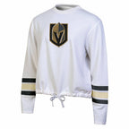 NHL Vegas Golden Knights Women's White Long Sleeve Fleece Crew Sweatshirt - L