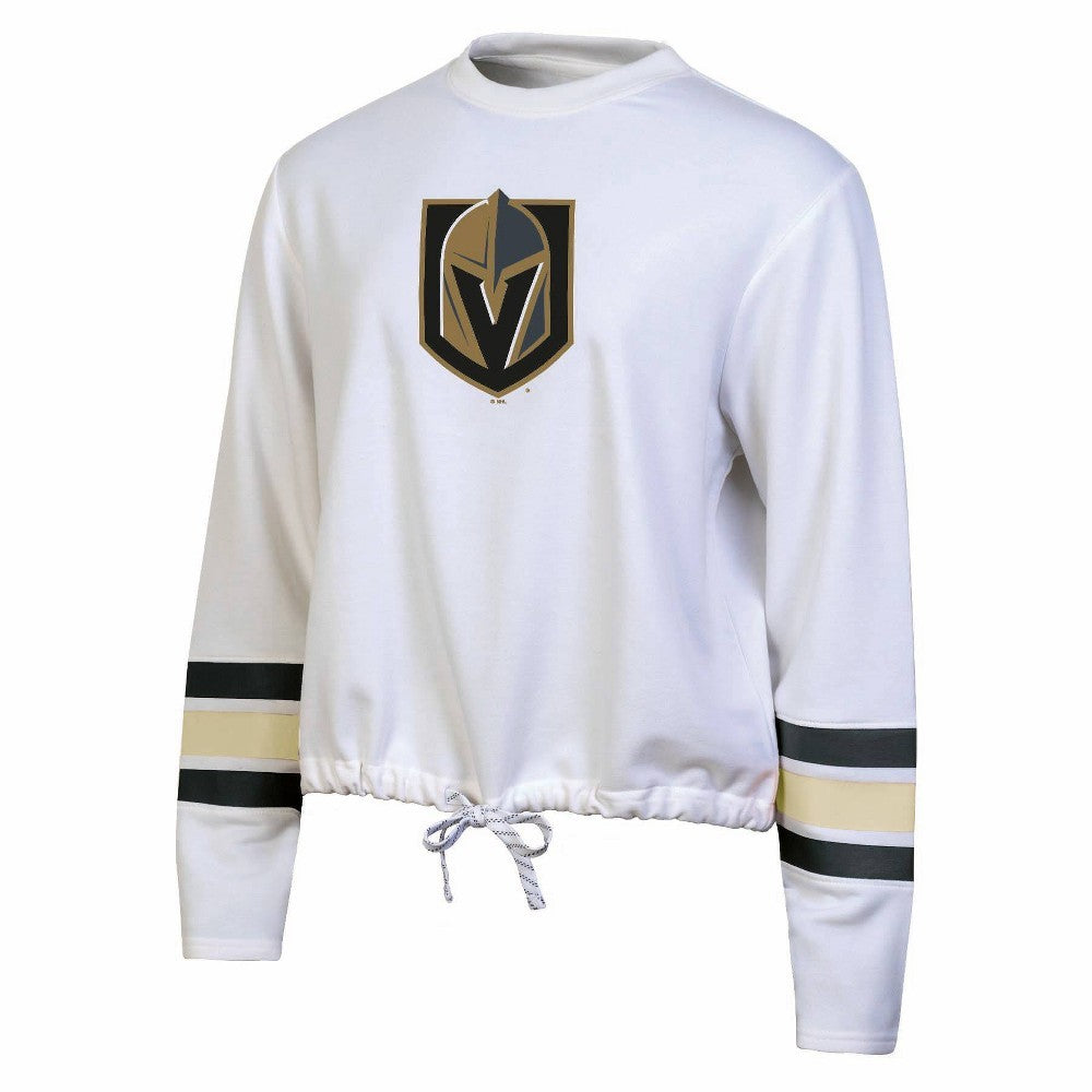 NHL Vegas Golden Knights Women's White Long Sleeve Fleece Crew Sweatshirt - L