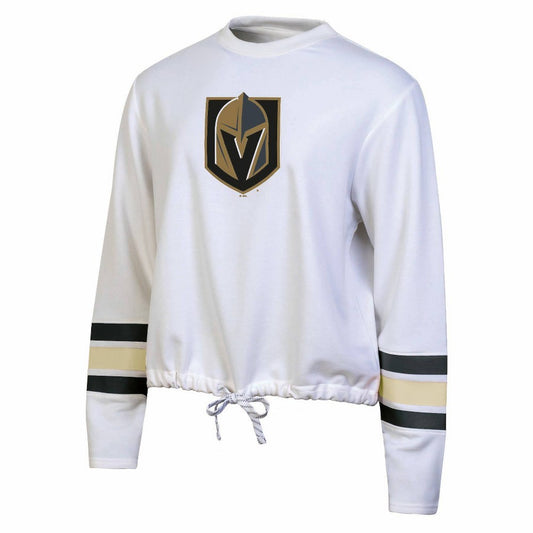 NHL Vegas Golden Knights Women's White Long Sleeve Fleece Crew Sweatshirt - L
