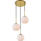 Living District LD2209BR Baxter 3 Light 18 Inch Brass Pendant Ceiling Light