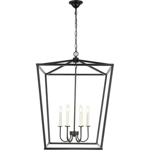 Living District LD6008D24BK Maddox Chandelier Black