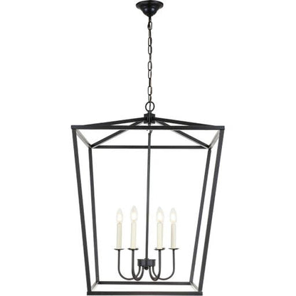 Living District LD6008D24BK Maddox Chandelier Black