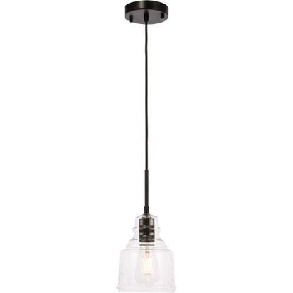 Living District LD6195BK Pierce 1 Light 6 Inch Black Pendant Ceiling Light