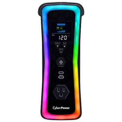 CyberPower - GX150C2 Gaming UPS Battery Backup with RGB Lighting, Sine Wave Output, and USB Charging Ports - Black