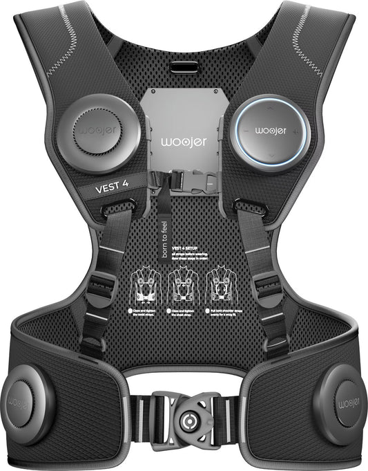 Woojer - HiFi Haptic Vest 4 - Compatible with PS (3,4,5) Xbox (Series X, One, 360) Nintendo (Switch, 3DS) - Black