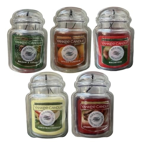 Yankee Candle Holiday Car Jar Ultimate Air Freshener 5 Pack, Assorted Scents- Limited Holiday Edition