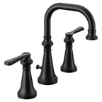 Moen TVS44102 Colinet 1.2 GPM Widespread Bathroom Faucet with Pop-up Drain Assembly Matte Black