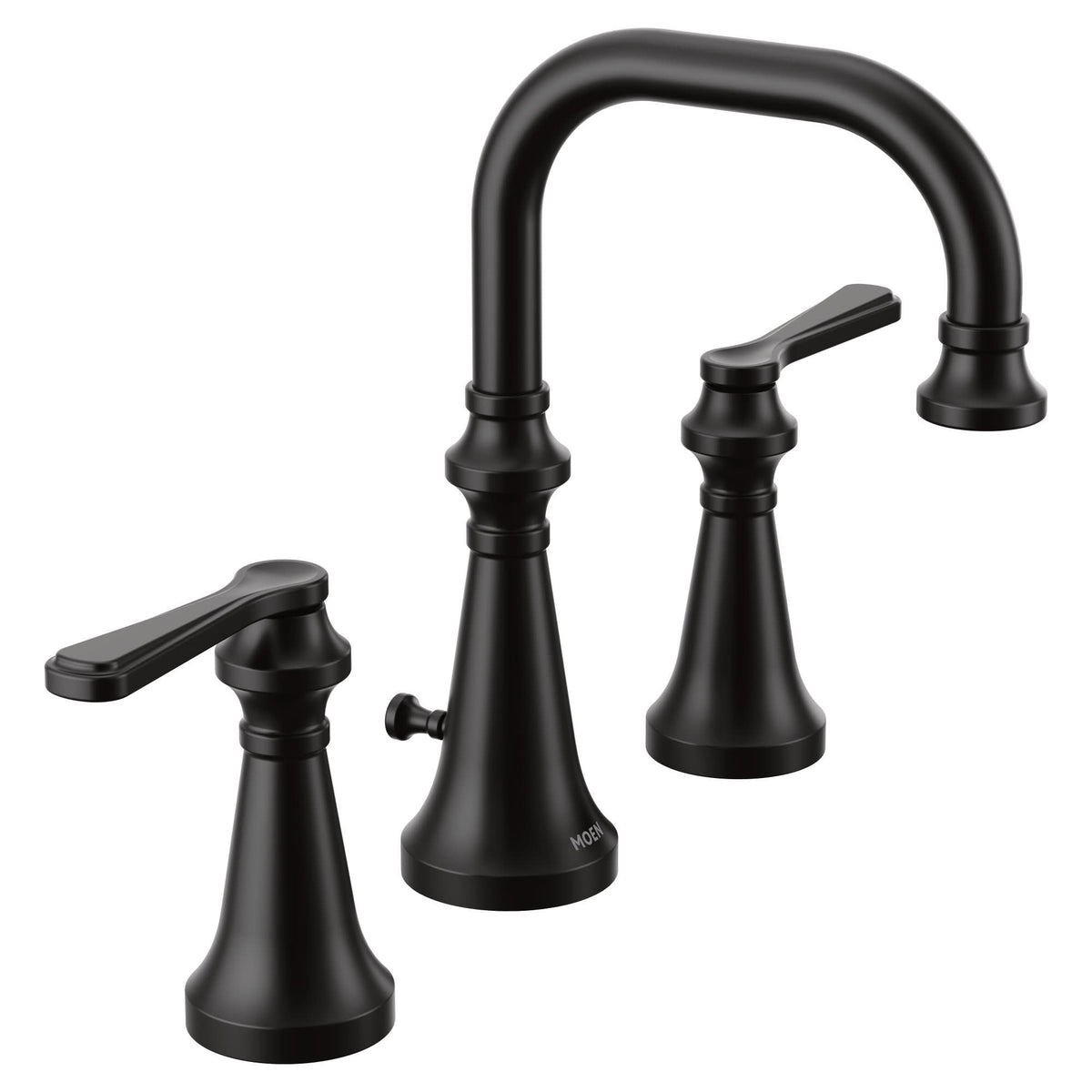 Moen TVS44102 Colinet 1.2 GPM Widespread Bathroom Faucet with Pop-up Drain Assembly Matte Black