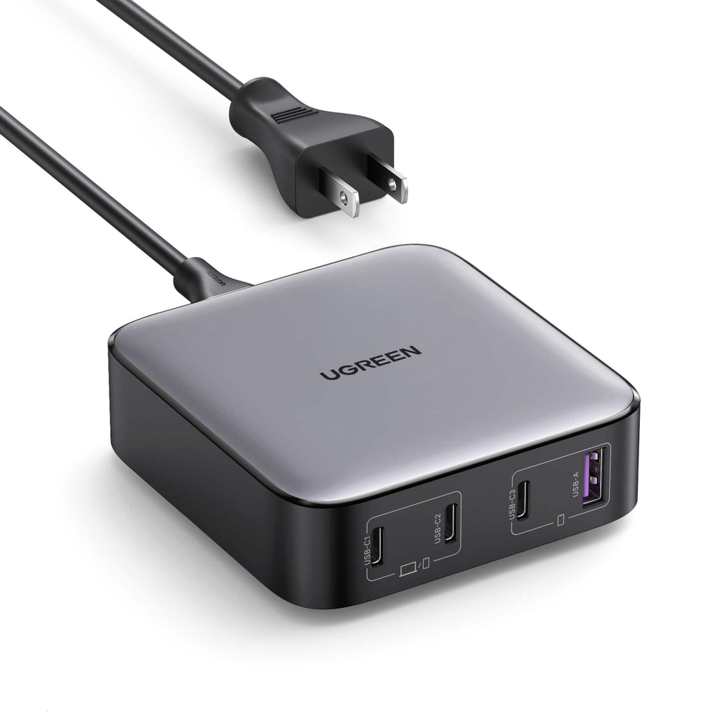 UGREEN - Nexode 4-Port 100W GaN Charging Station, USB-C Fast Charging Desktop Charger for Laptops, Tablets, Cell Phones - Black