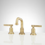 Signature Hardware Greyfield 1.2 GPM Low Angle Widespread Bathroom Faucet with Lever Handles and Pop-Up Drain Assembly