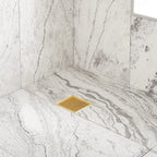 Signature Hardware 955247-s-6 6" Patterned Square Shower Drain Brushed Gold Showers Shower Drains Standard Drains