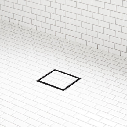 Signature Hardware 955251-S-4 4" Tile-in Square Shower Drain - Matte Black