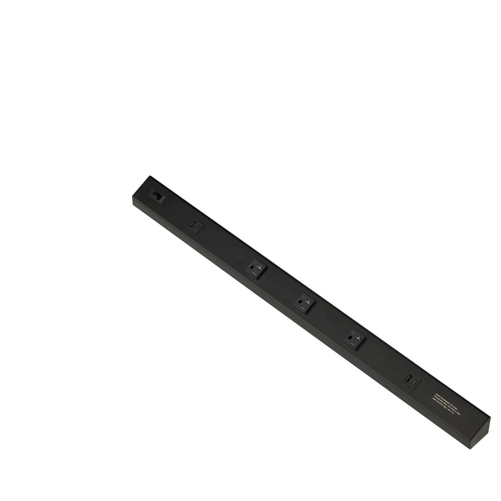 American Lighting ATOM-120V-30 Undercabinets 30" Long 3 Outlet Low Profile Power Strip Black