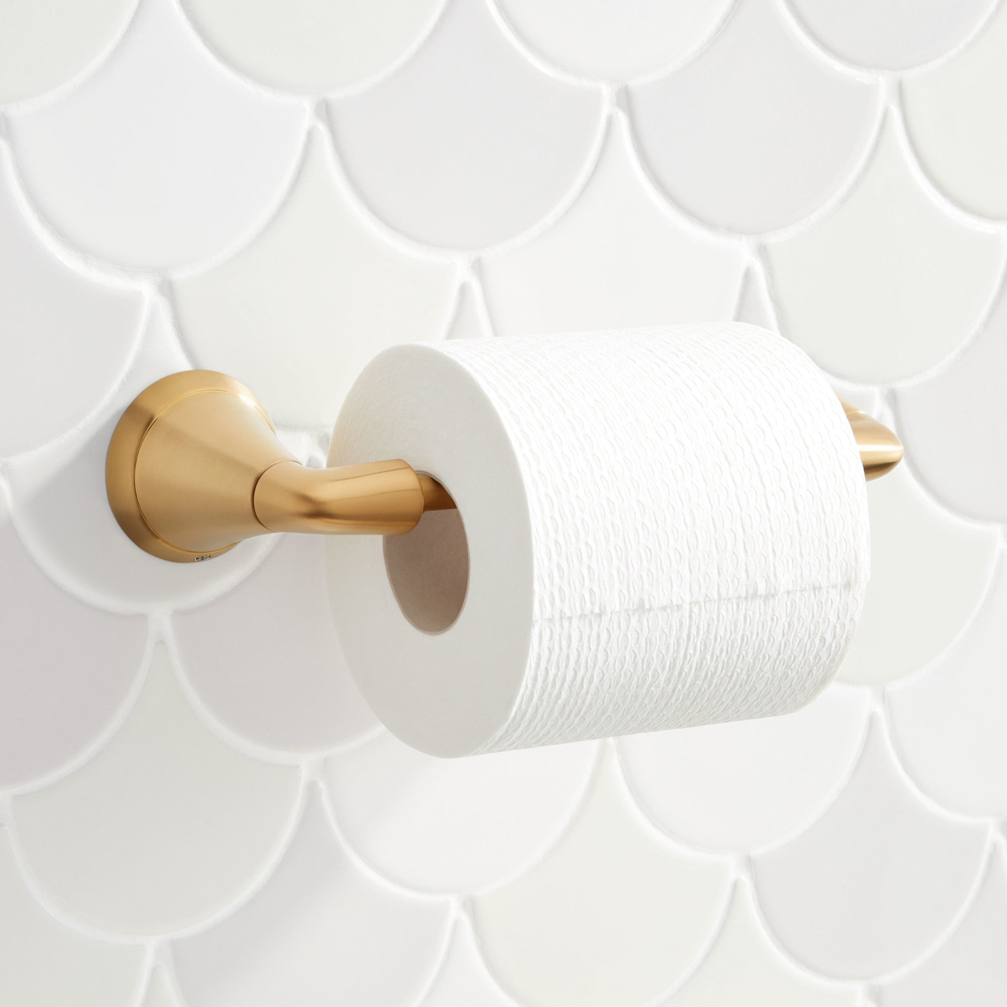 Signature Hardware 948203 Provincetown Wall Mounted Pivoting Toilet Paper Holder Brushed Gold